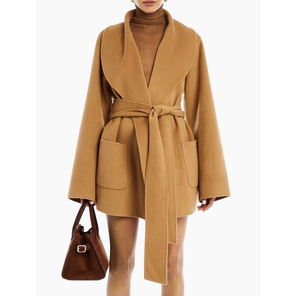 $478 NWT Ser.o.ya Dulcetta Wool Blend Coat Medium Camel Classic Overcoat Jacket